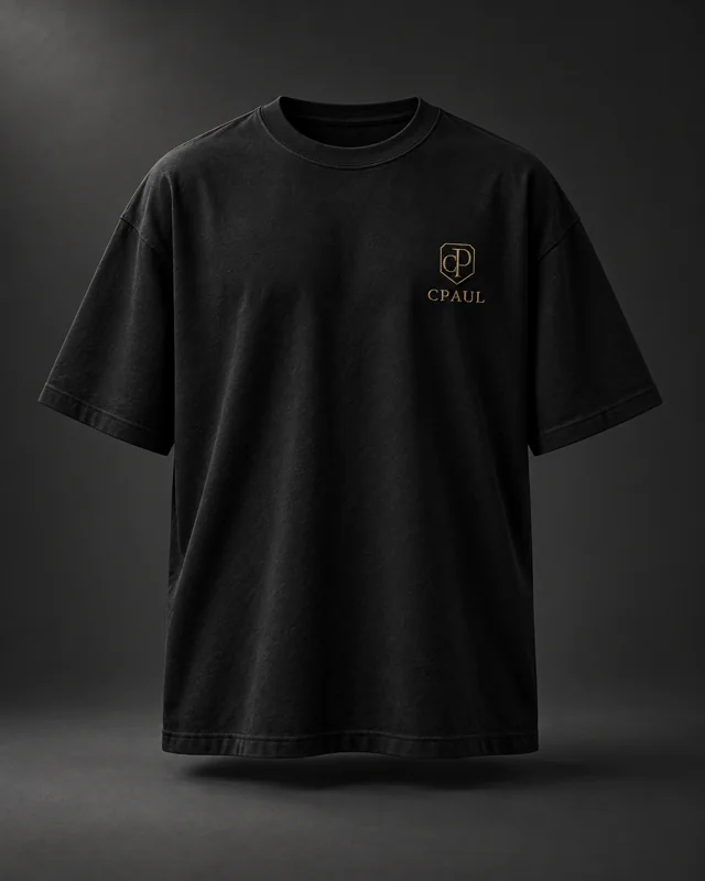 Remera negra con escudo CPAUL en el pecho